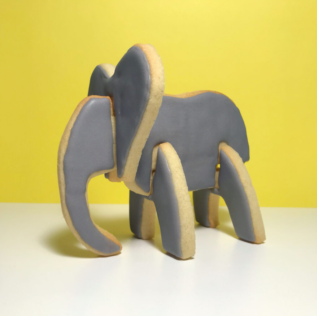 Elephant iced 3D biscuit model
