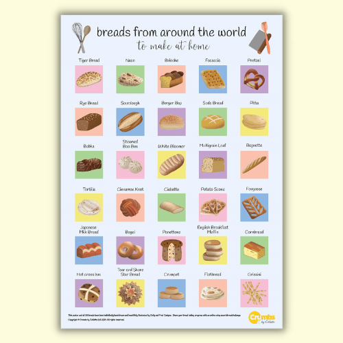 Breads From Around the World Scratch Off Poster - A3