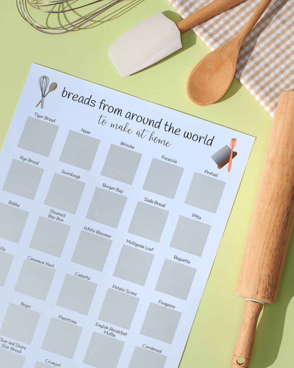 Breads From Around the World Scratch Off Poster - A3 - Image 2