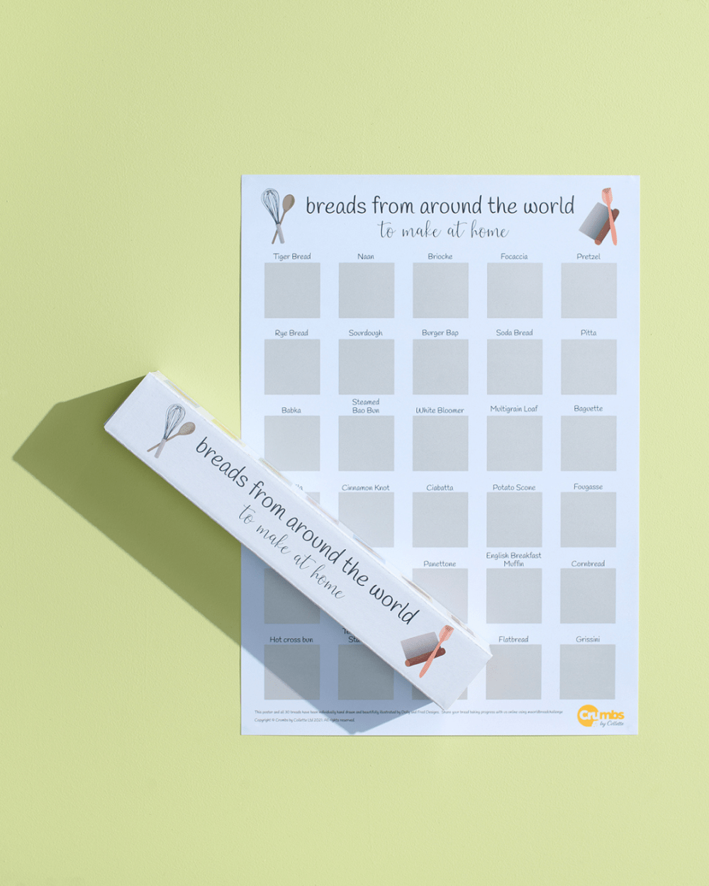 Breads From Around the World Scratch Off Poster - A3 - Image 5