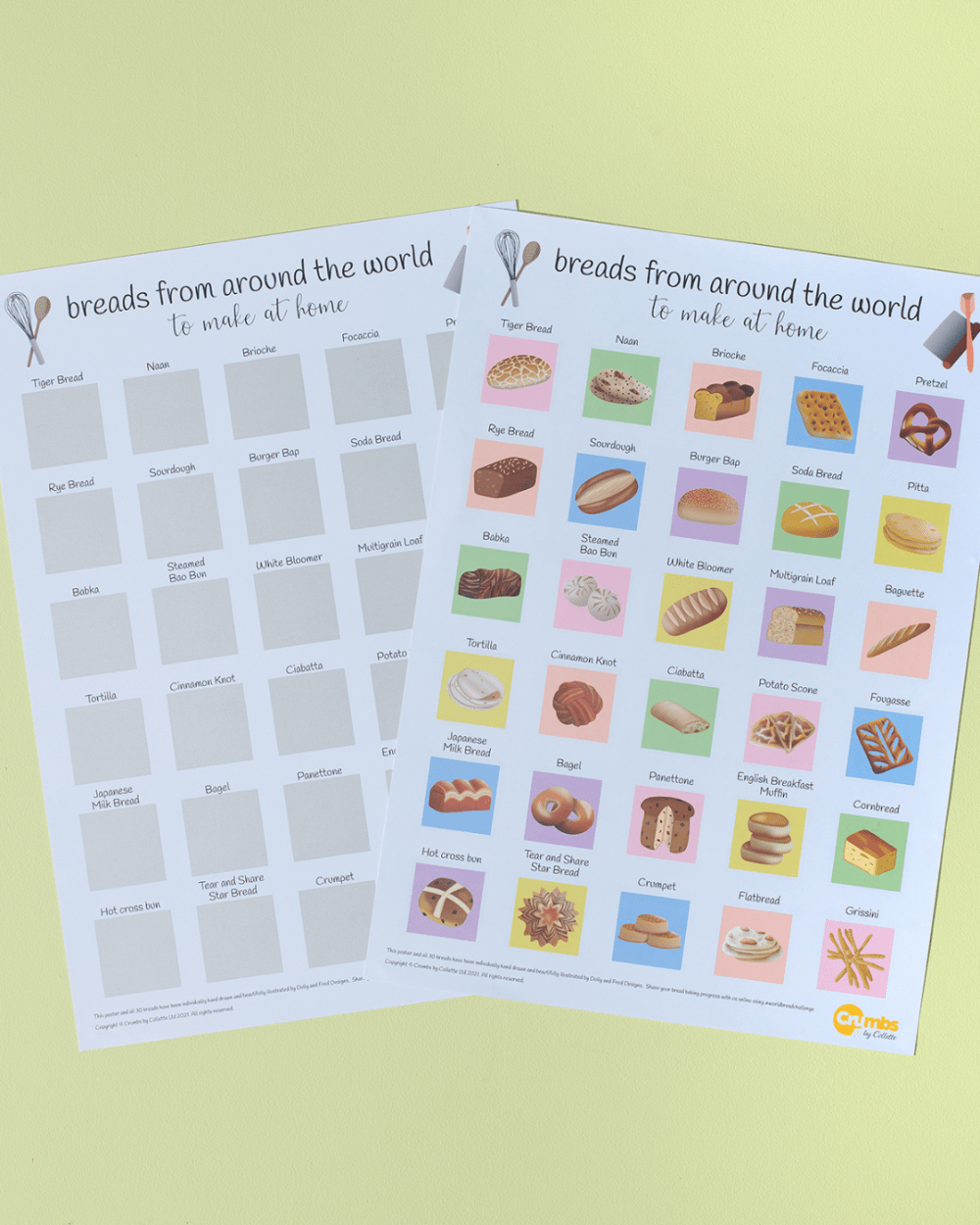 Breads From Around the World Scratch Off Poster - A3 - Image 3