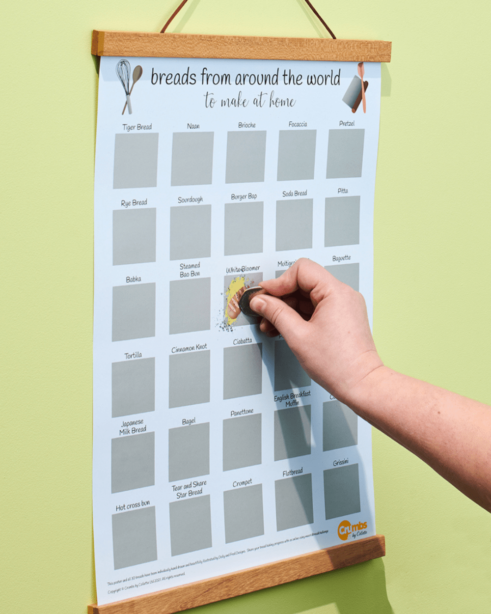 Breads From Around the World Scratch Off Poster - A3 - Image 4