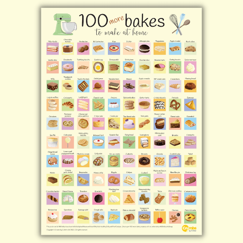 100 More Bakes Scratch Off Poster